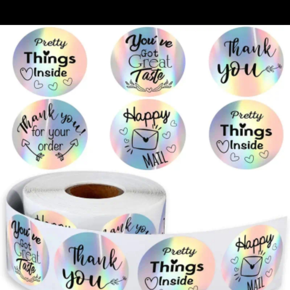 Roll of 500 Thank you Stickers 1 inch